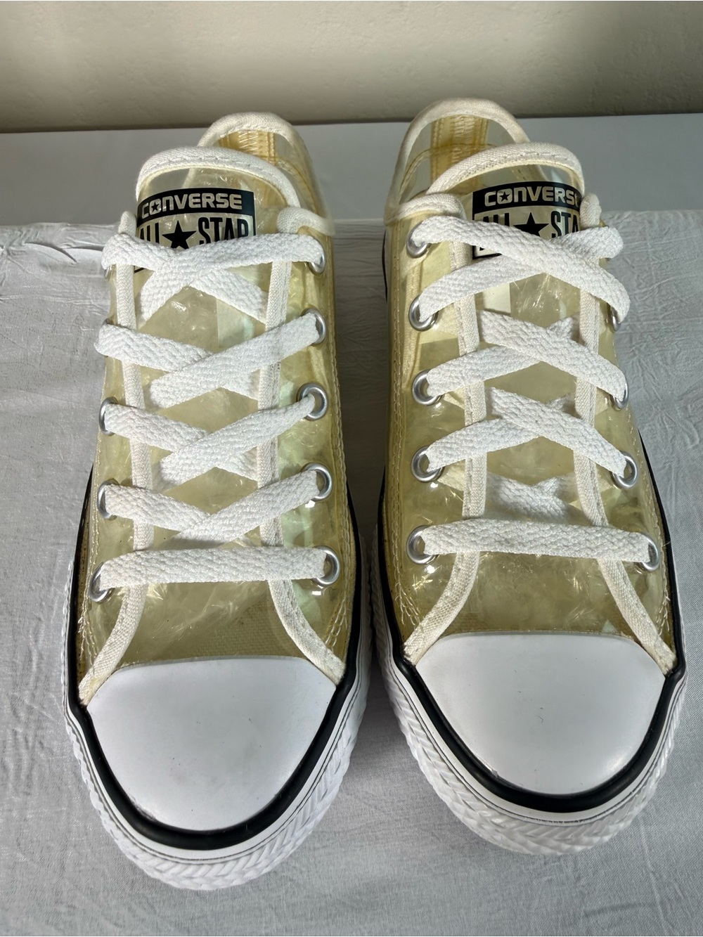 Converse Chuck Taylor All Star Clear See Through Vinyl Sneakers Shoes Size 1